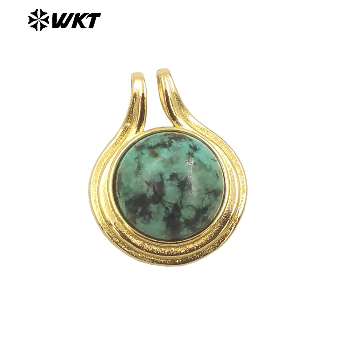 WT-P1964 Wholesale Fashion Gold Plated Round Unique Ball Stone Pendant With Bezel Setting in Vintage Design