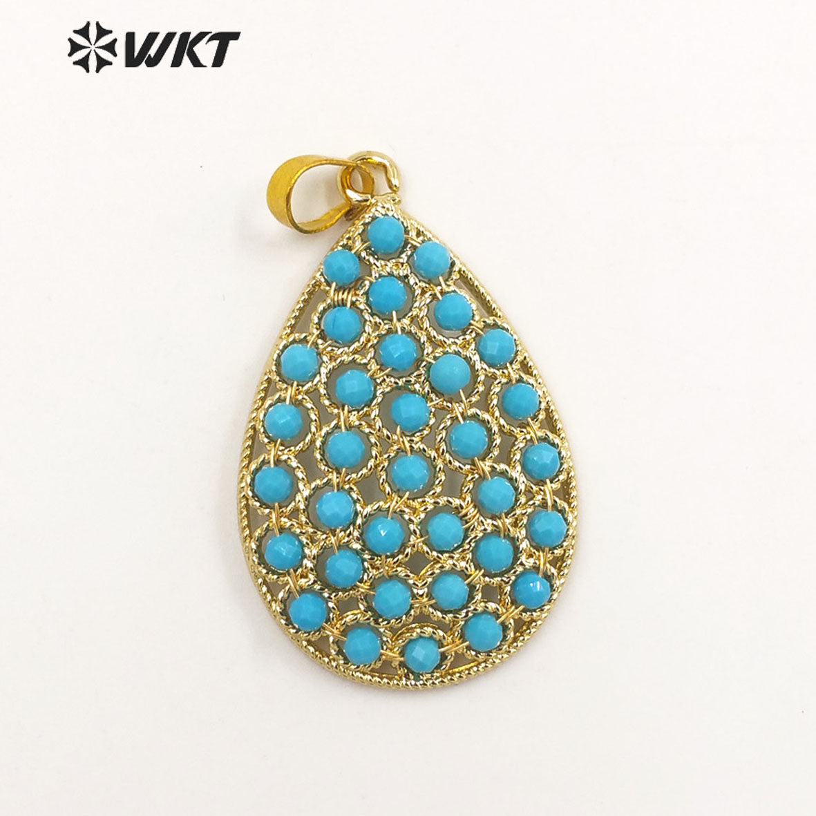 WT-P1927 Fashion Design Trendy New Precious Drop Shaped Colorful Stone Oval Amazonite Amethyst Gemstone Pendants