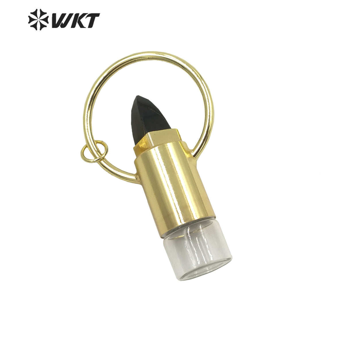 WT-P1664 Wholesale Gorgeous WKT Gold Fashion Natural Stone Lips Shape Roll Perfume Bottle Pendant for Women Gift