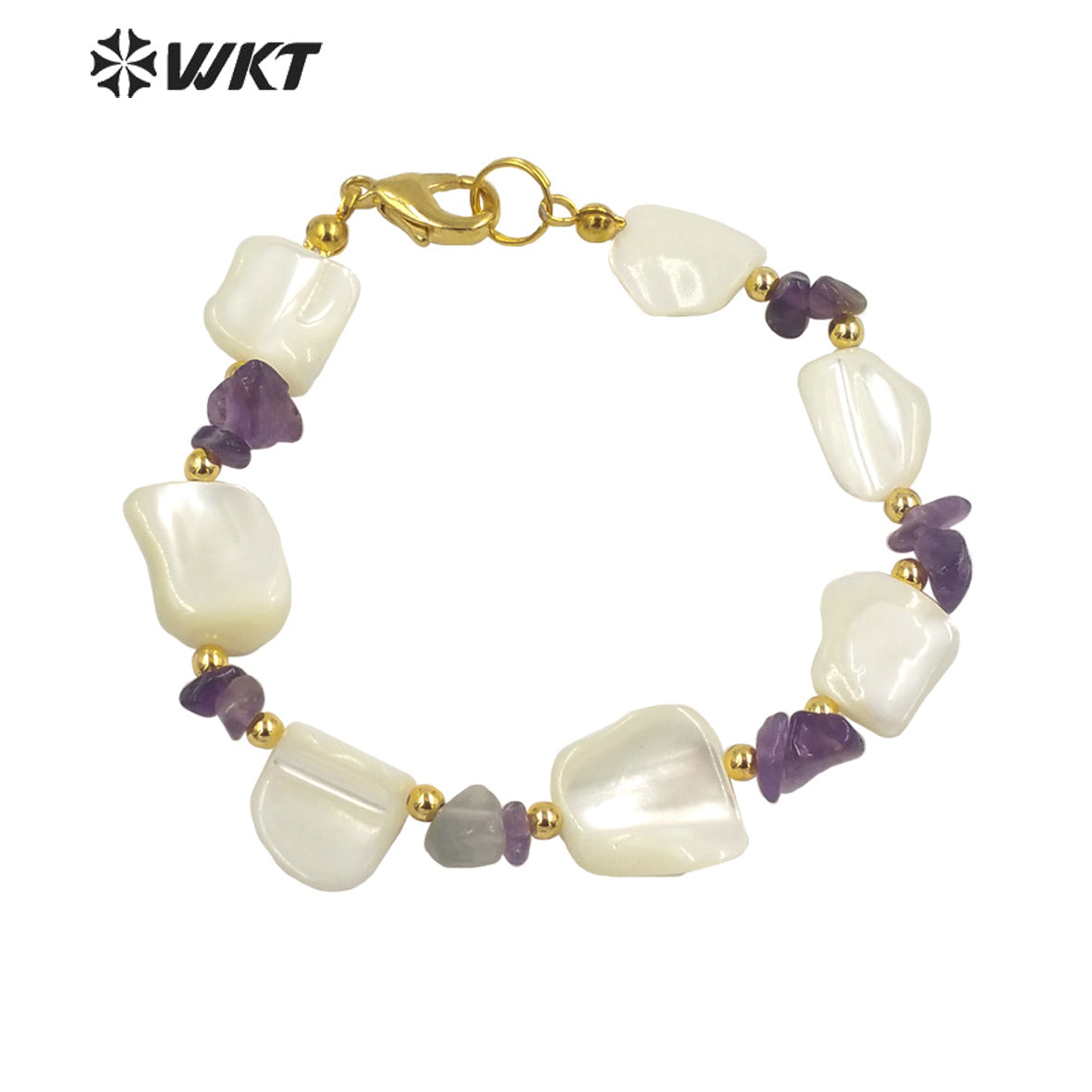WT-MPB082 Summer Jewelry Natural Shell Beads Design Bracelets Vintage Women Vintage Mixture Shell Bracelet for Party