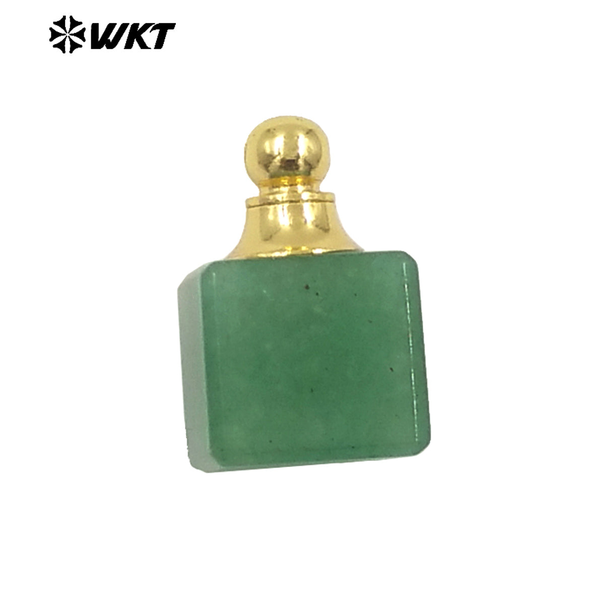 WT-P1978 New Design Wholesale Natural Gemstone Cubic Square Essencial Oil Stone Bottle Pendant for Necklace