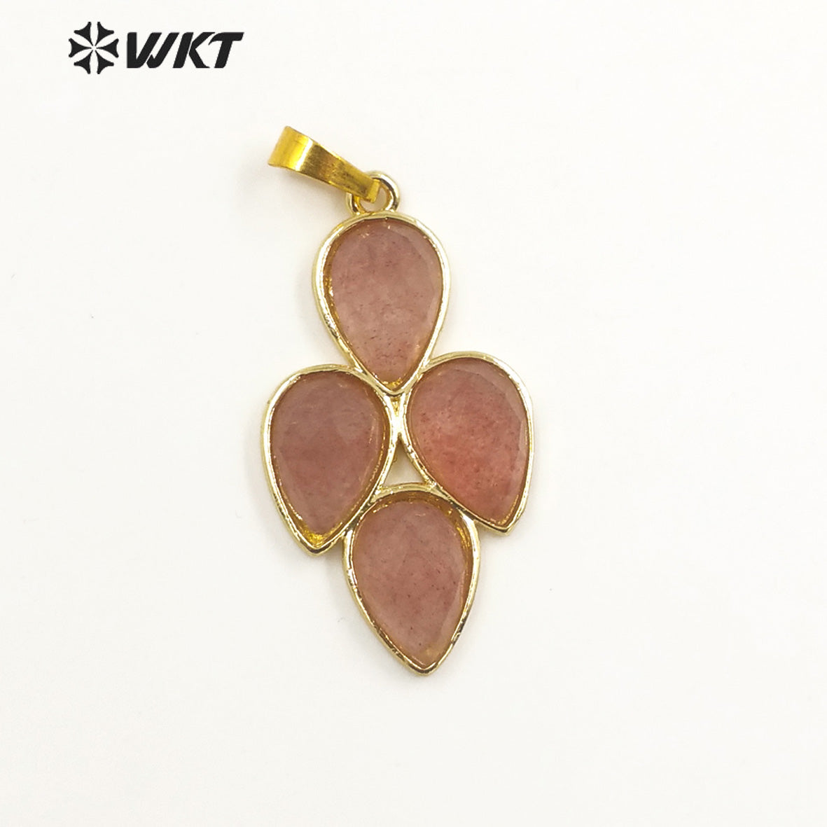 WT-P1922 Fashion Design Trendy New Precious Leaf Shaped Colorful Stone Oval Amazonite Amethyst Gemstone Pendants