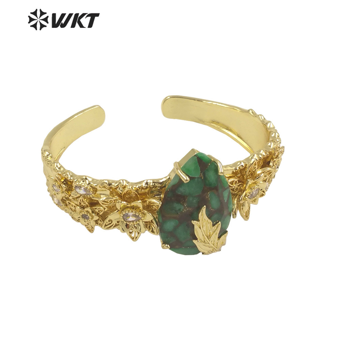 WT-B641 WKT Lovely Fashion Drop Design Trendy Gift for Women Gemstone C Shaped Natural Colorful Gemstone Bracelets