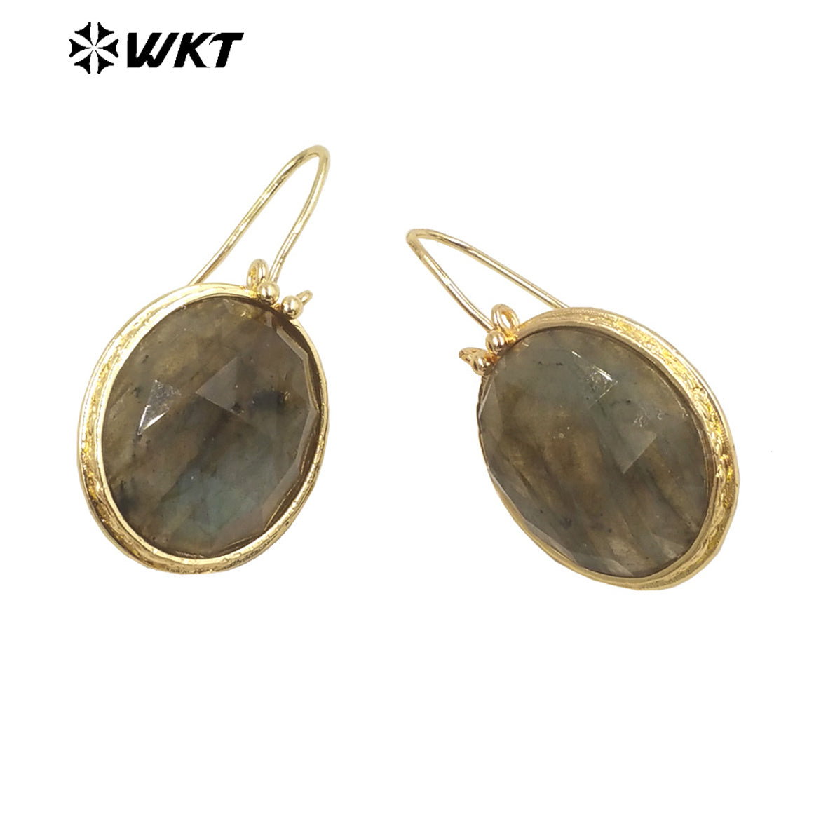 WT-E728 Amazing Colorful Long Charming Pendant Earrings Women 18k Gold Birthday Amethyst Gemstone Earrings in Drop