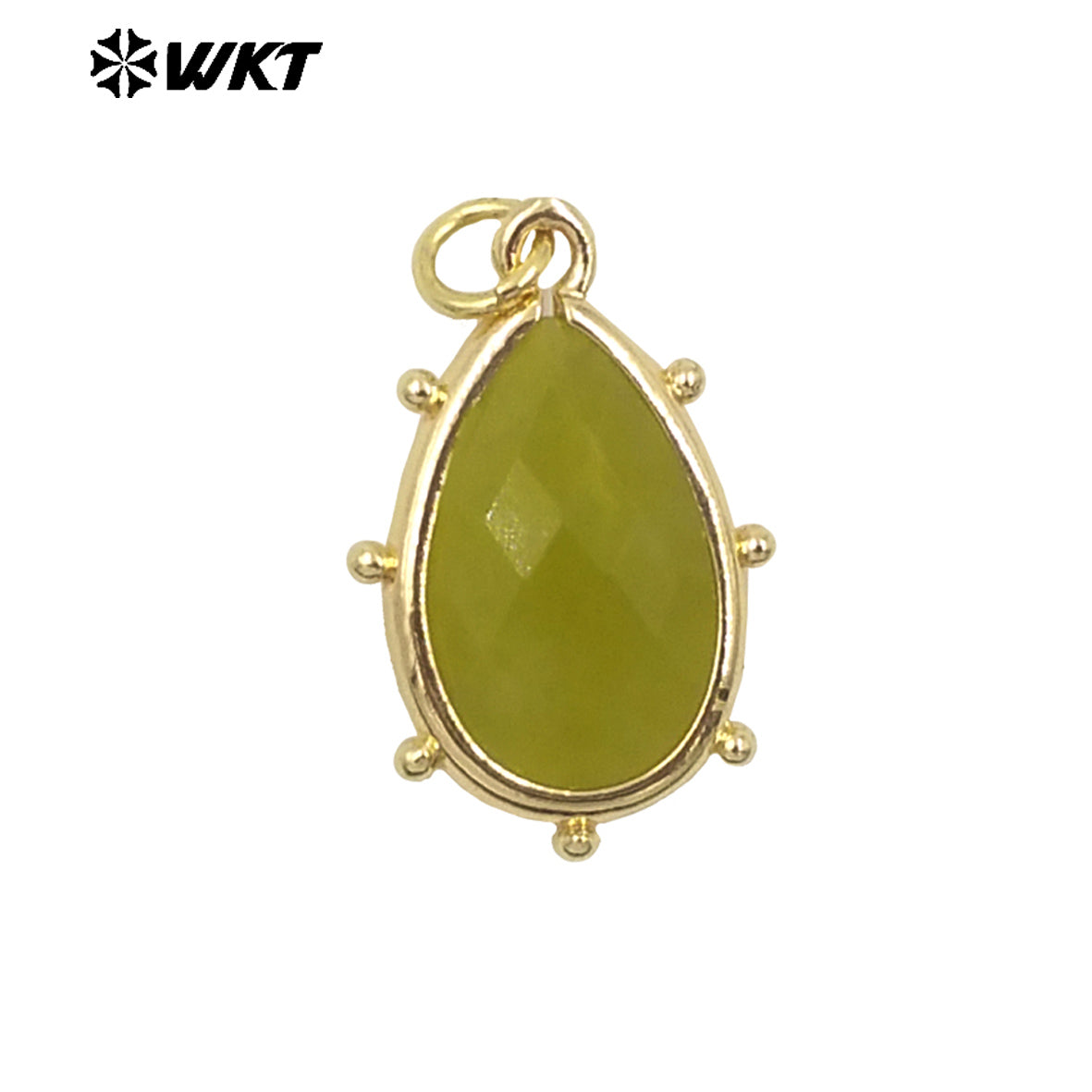 WT-P1974 Wholesale Fashion Tiny Gold Plated Teardrop Natural Faceted Precious Gemstone Lapis Attractive Eye Charms