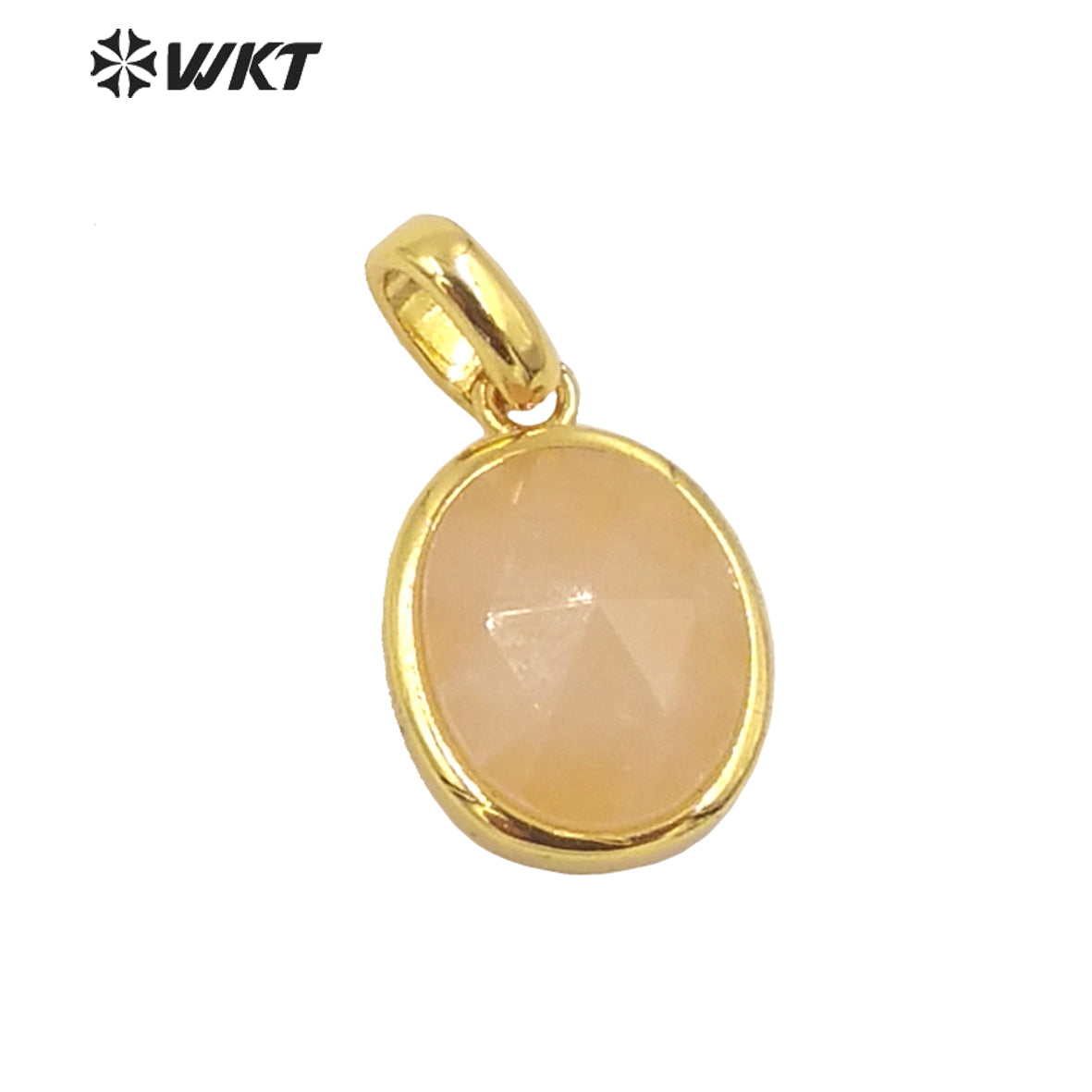 WT-P1839 Wholesale Fashion Oval Bezel Gemstone Small Pendants Natural Faceted Stone Pendants for Jewelry Necklace Making Charms
