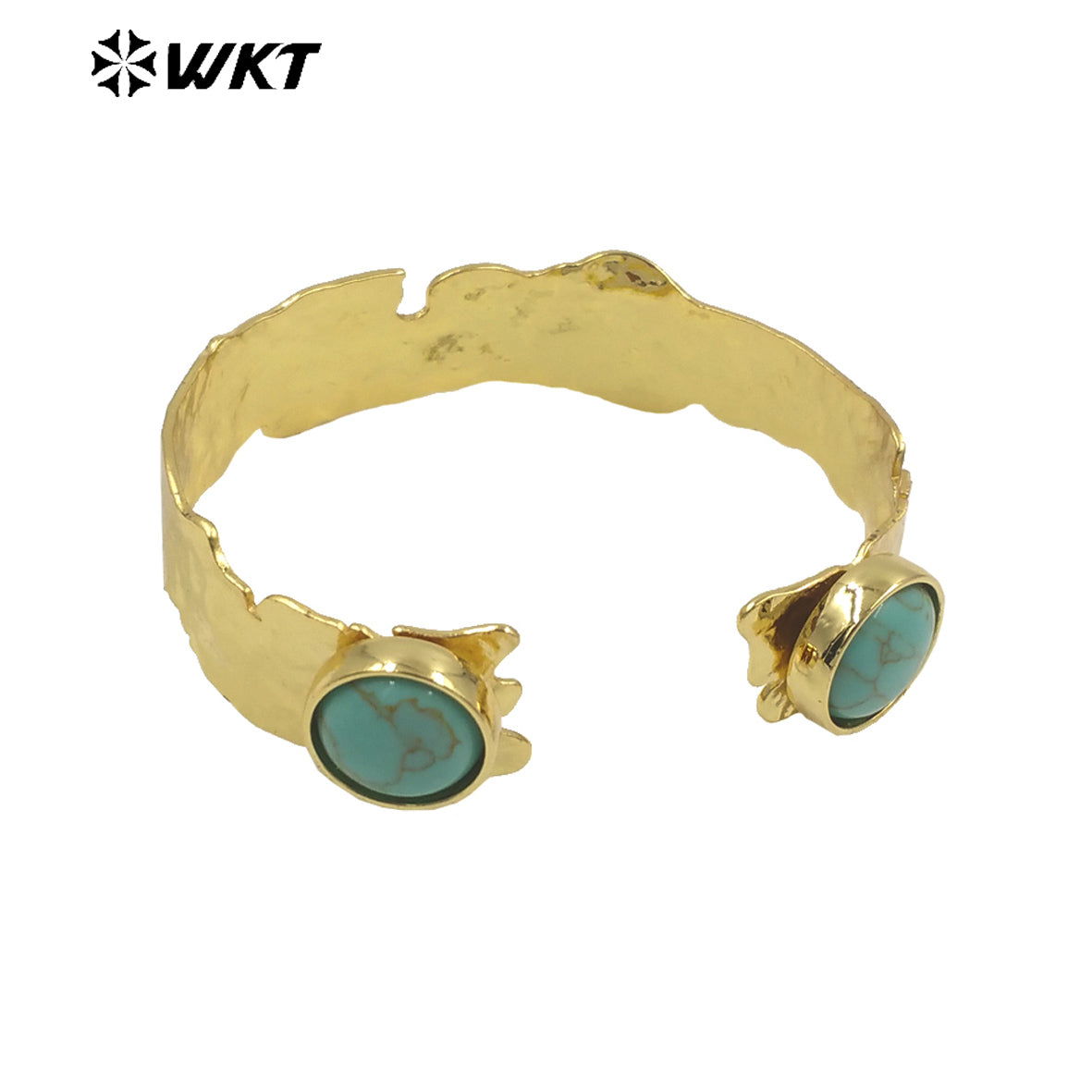 WT-B631 WKT New Handmade Lovely Trendy Gift for Women Lucky Bracelets C Shaped Natural Colorful Gemstone Opening Bracelets