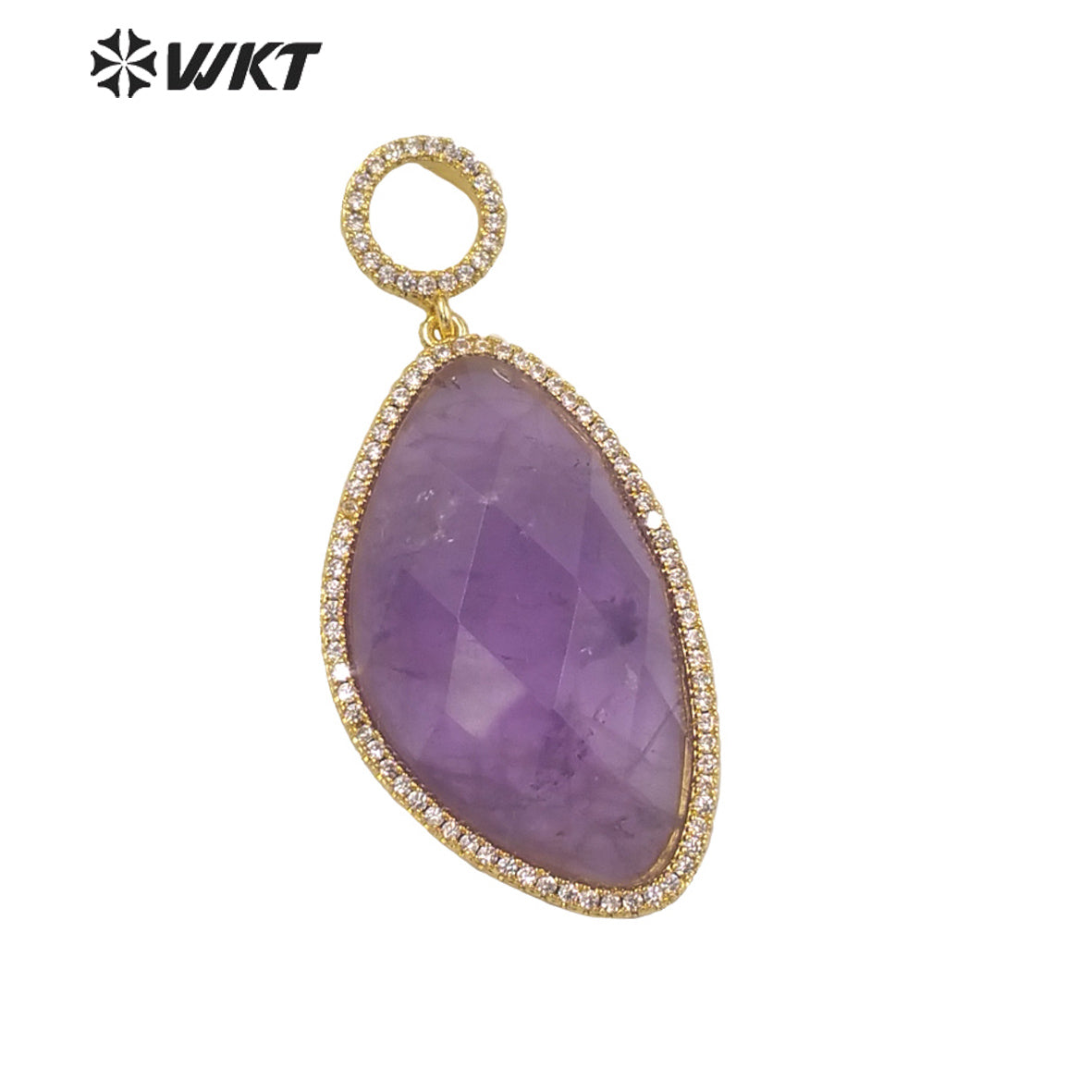 WT-MP239 WKT 2022 Hot Sale Infinity Charms Colored Stone Oval Pendant Zircon Pendant Lady Necklace Jewelry for Gift