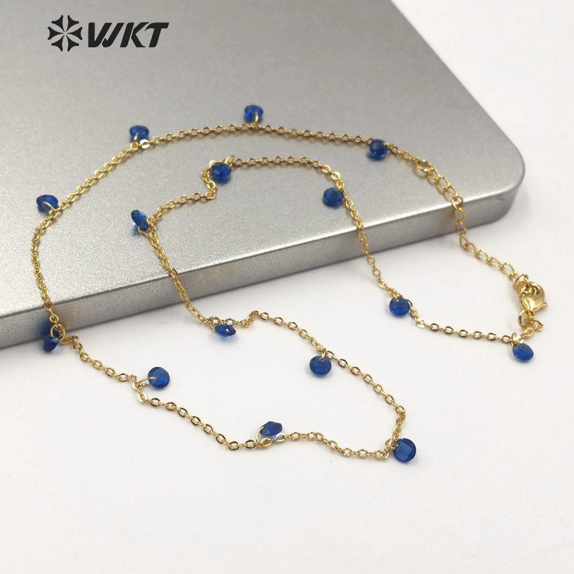 WT-N1203 Women Fashion 4mm Crystal Beads Necklace Hot Sale Jewelry New Arrival Crystal Beads Chain
