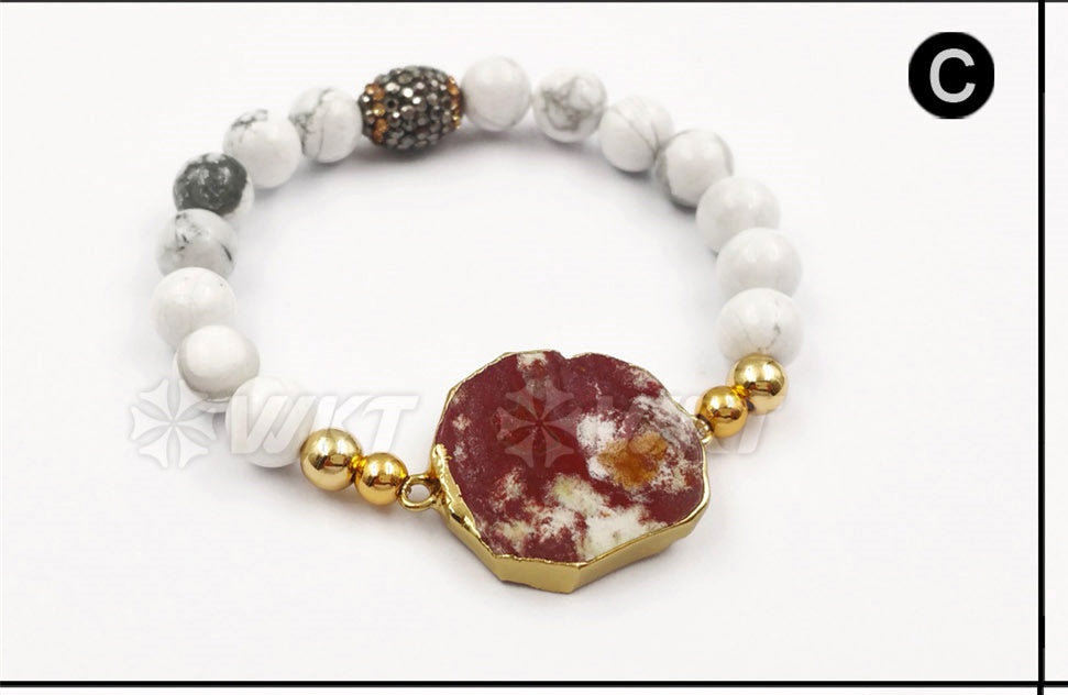 WT-B408 New Special Design Style Fashion Stone Beads Mixed Colorful Women Jewelry Bangle Ocean Bracelet