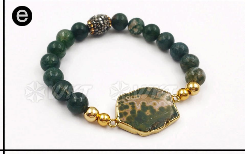 WT-B408 New Special Design Style Fashion Stone Beads Mixed Colorful Women Jewelry Bangle Ocean Bracelet