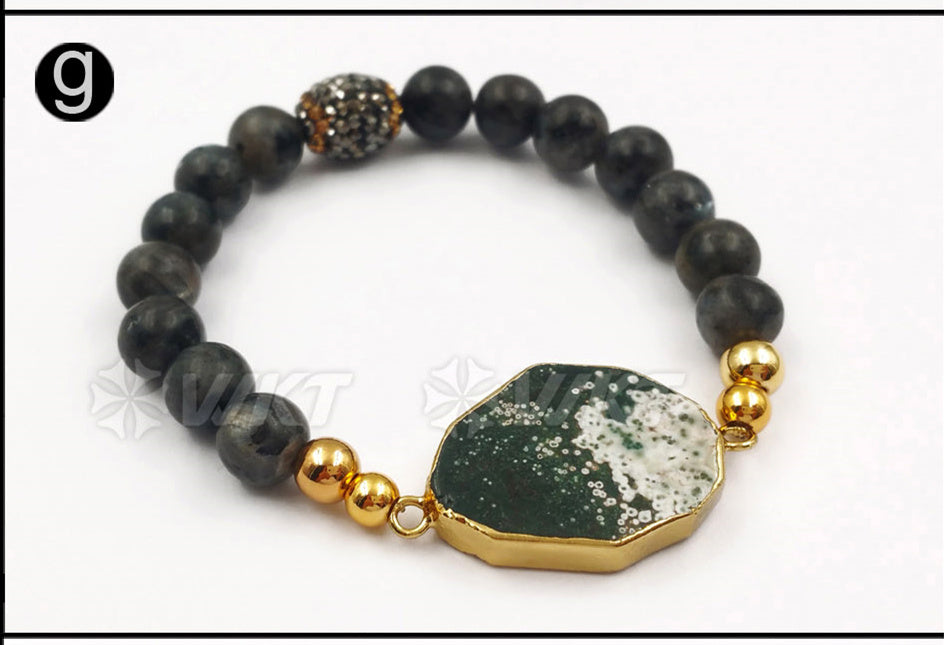 WT-B408 New Special Design Style Fashion Stone Beads Mixed Colorful Women Jewelry Bangle Ocean Bracelet