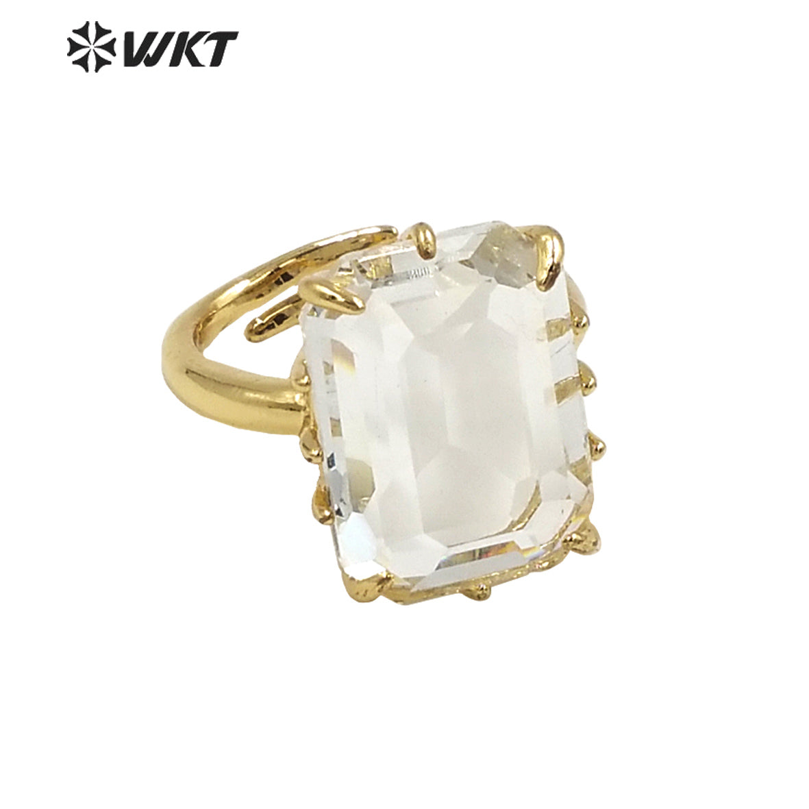 WT-R483 WKT Fashion Design Trendy Gift for Women Colorful High Quality Gorgeous Natural Crystal Stone Ring