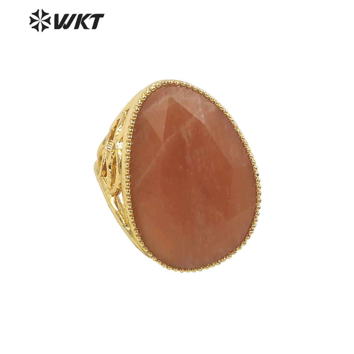 WT-R487 WKT Fashion Design Trendy Gift for Women Oval Shaped Colorful High Quality Gorgeous Natural Gemstone Stone Ring