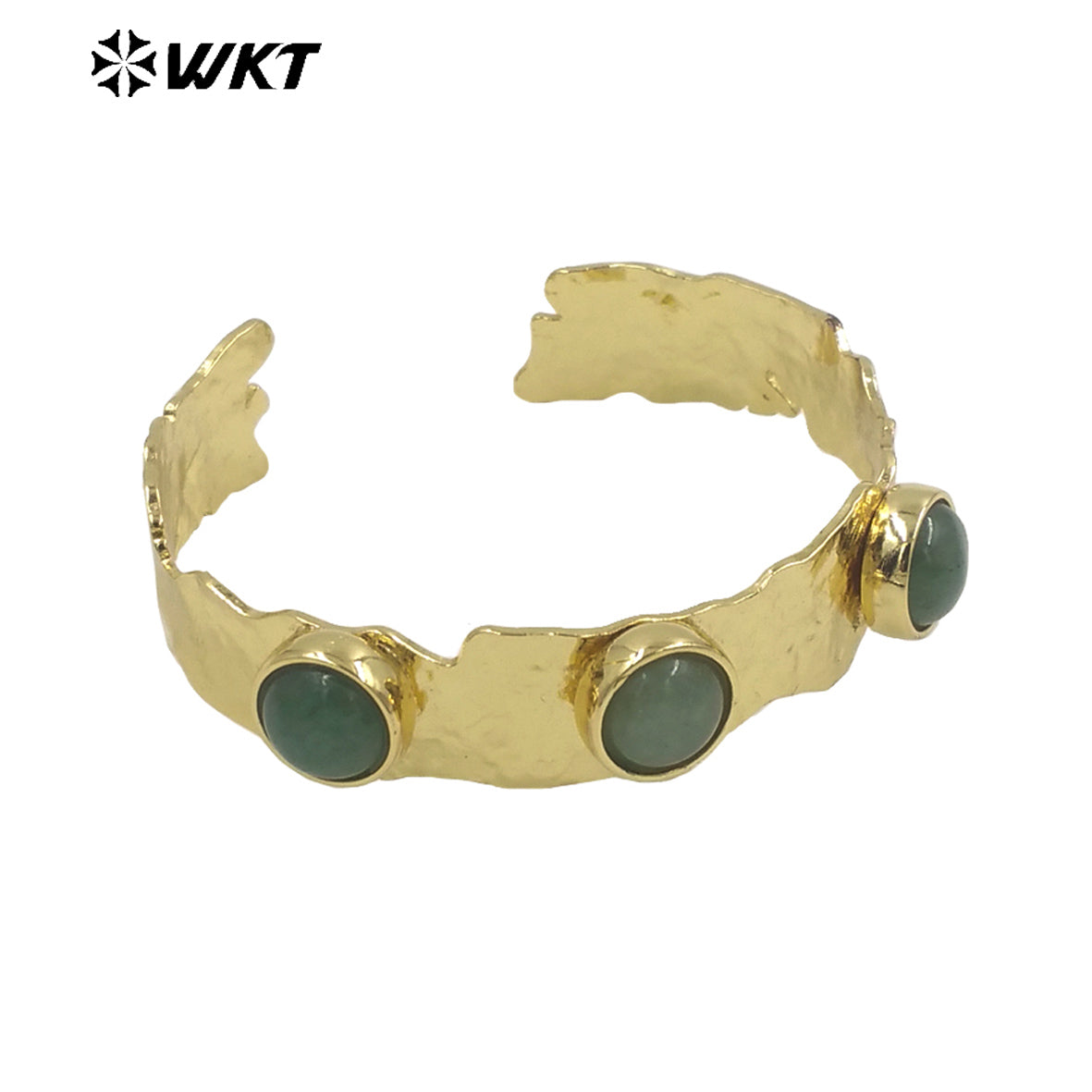 WT-B633 WKT New Handmade Lovely Trendy Gift for Women Lucky Bracelets C Shaped Natural Colorful Gemstone Opening Bracelets