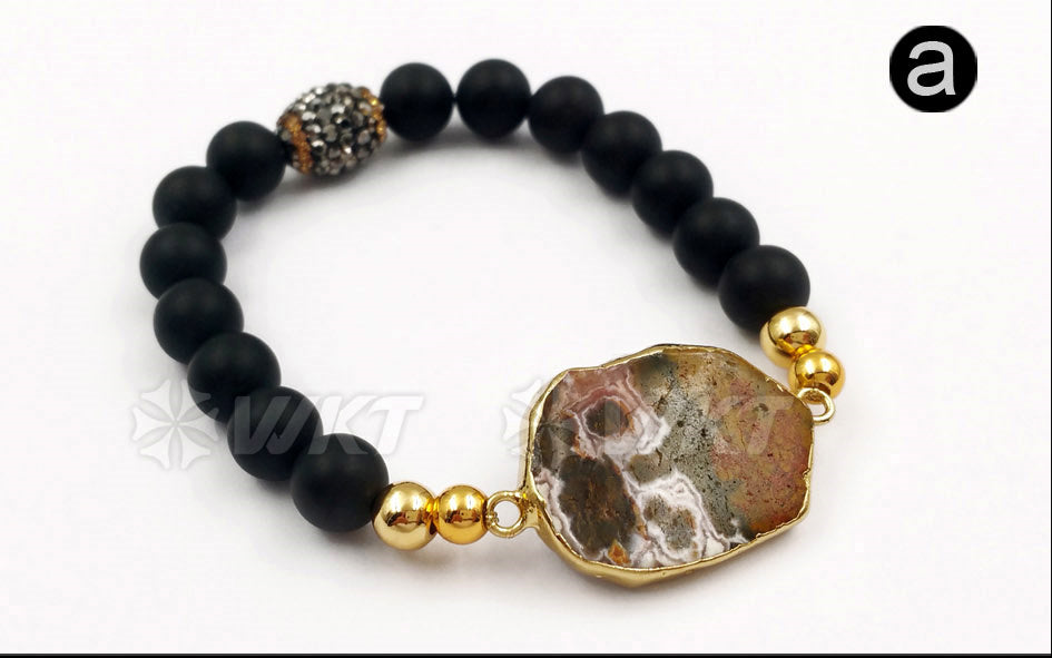 WT-B408 New Special Design Style Fashion Stone Beads Mixed Colorful Women Jewelry Bangle Ocean Bracelet