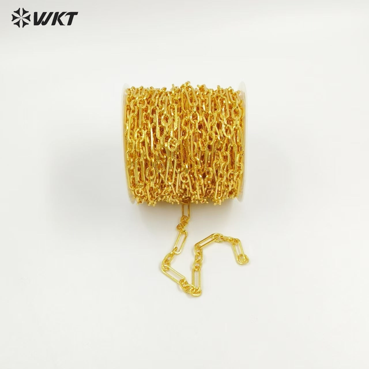 WT-BC242 High Quality Wholesale Rectangle Shape Long Metal Yellow Brass Chain With Gold Electroplated Jewelry DIY Accessories