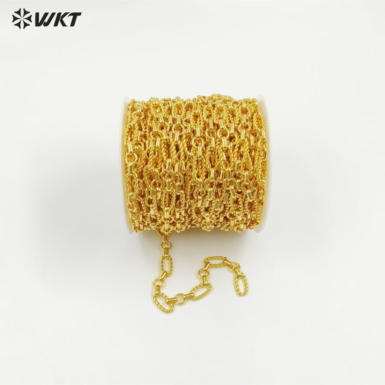 WT-BC243 Fashion High Quality Link Accessories Chain Metal Yellow Brass Simple Design For Necklace Making Gold Plated