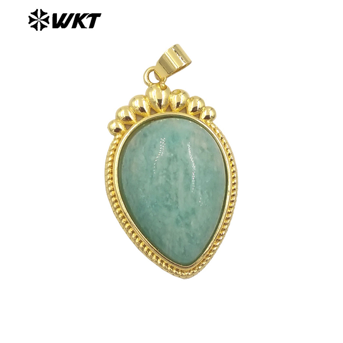 WT-P1972 Amazing WKT New Design High Polish Long Drop Stone Made Gold Bezel Setting Natural Amethyst Pendants for Necklace