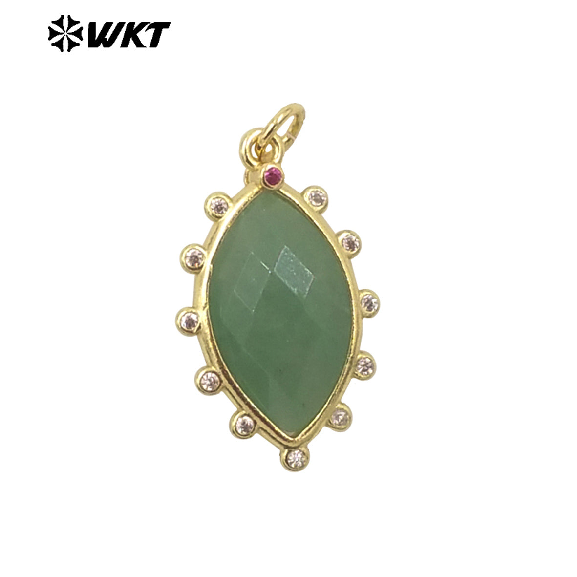 WT-P1975 Europe Delicate Kinds of Gemstone Tiger Eye With Cubic Zircon Setting Charming Jewelry Stone Pendant