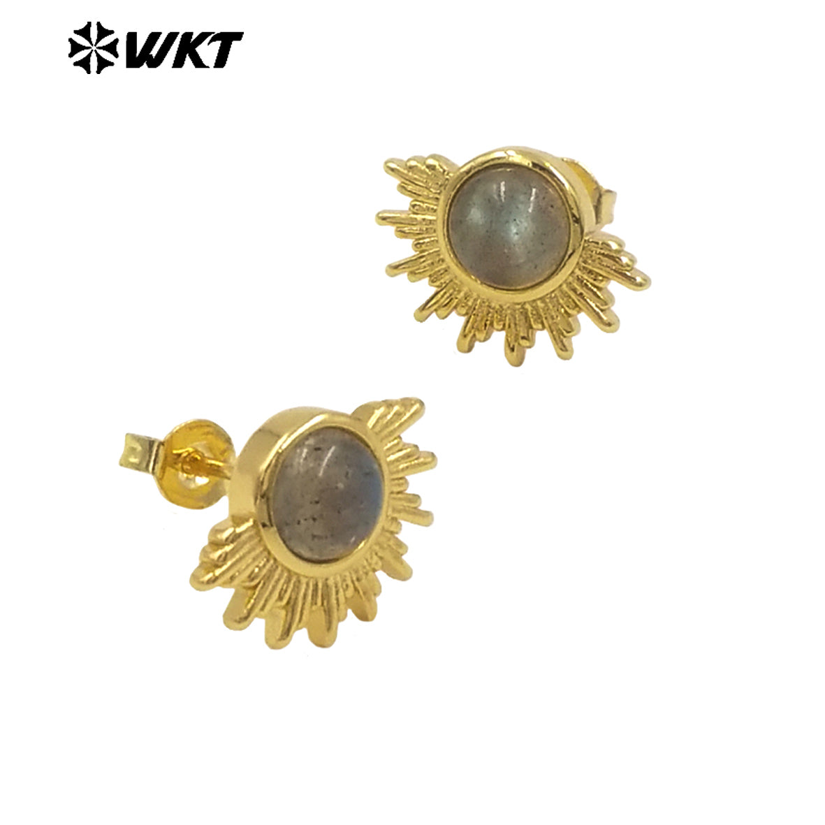 WT-E773 New Design Wholesale Natural Round Gemstone Multi-Colored Women's Earring Studs As Daily Jewelry and Birthday Gifts