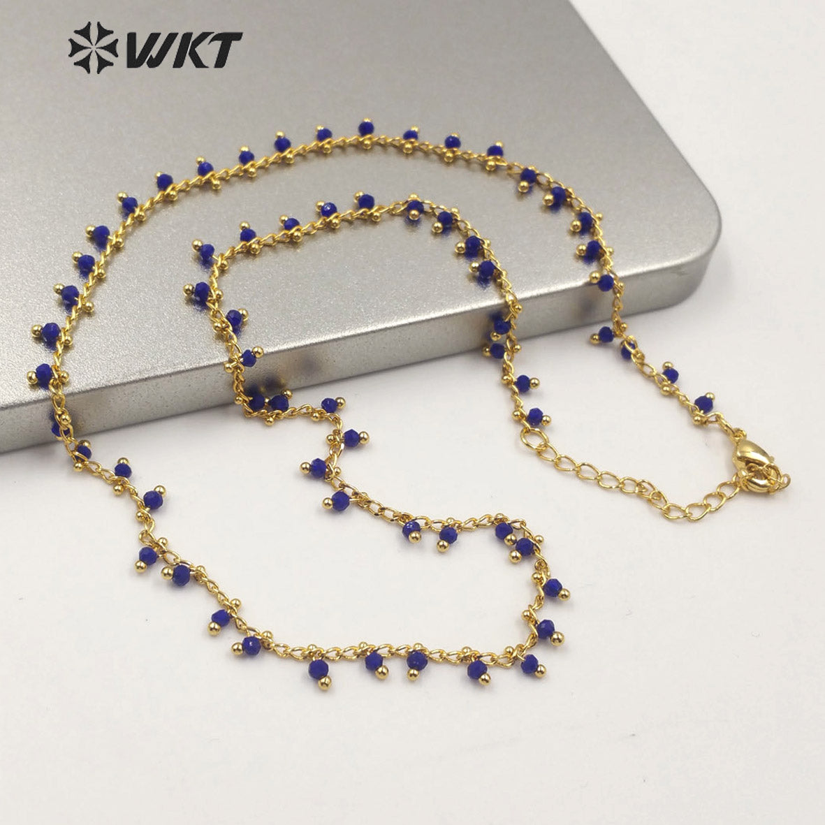 WT-N1202 Hot Sales Crystal Beads Chain Fashion Jewelry Rosary Beads Chain 3mm New Arrival Crystal Beads Necklace