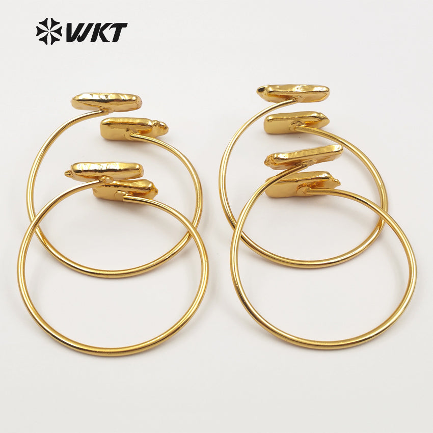 WT-B405 Wholesale Design Double Pearl Bracelet for Women Jewelry Gift With 24k Gold Electroplated Adjustable Bracelets