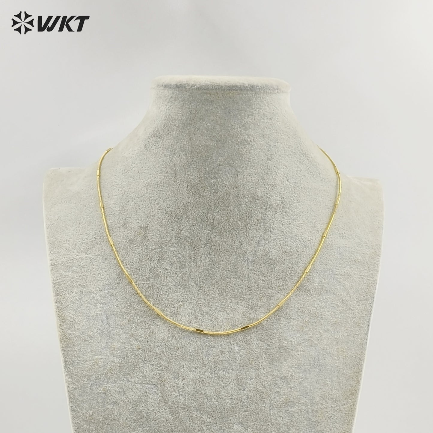WT-JFN42 New Design Fashion 18k Real Gold Plated Brass Cube Snake Chain for Pendant Match