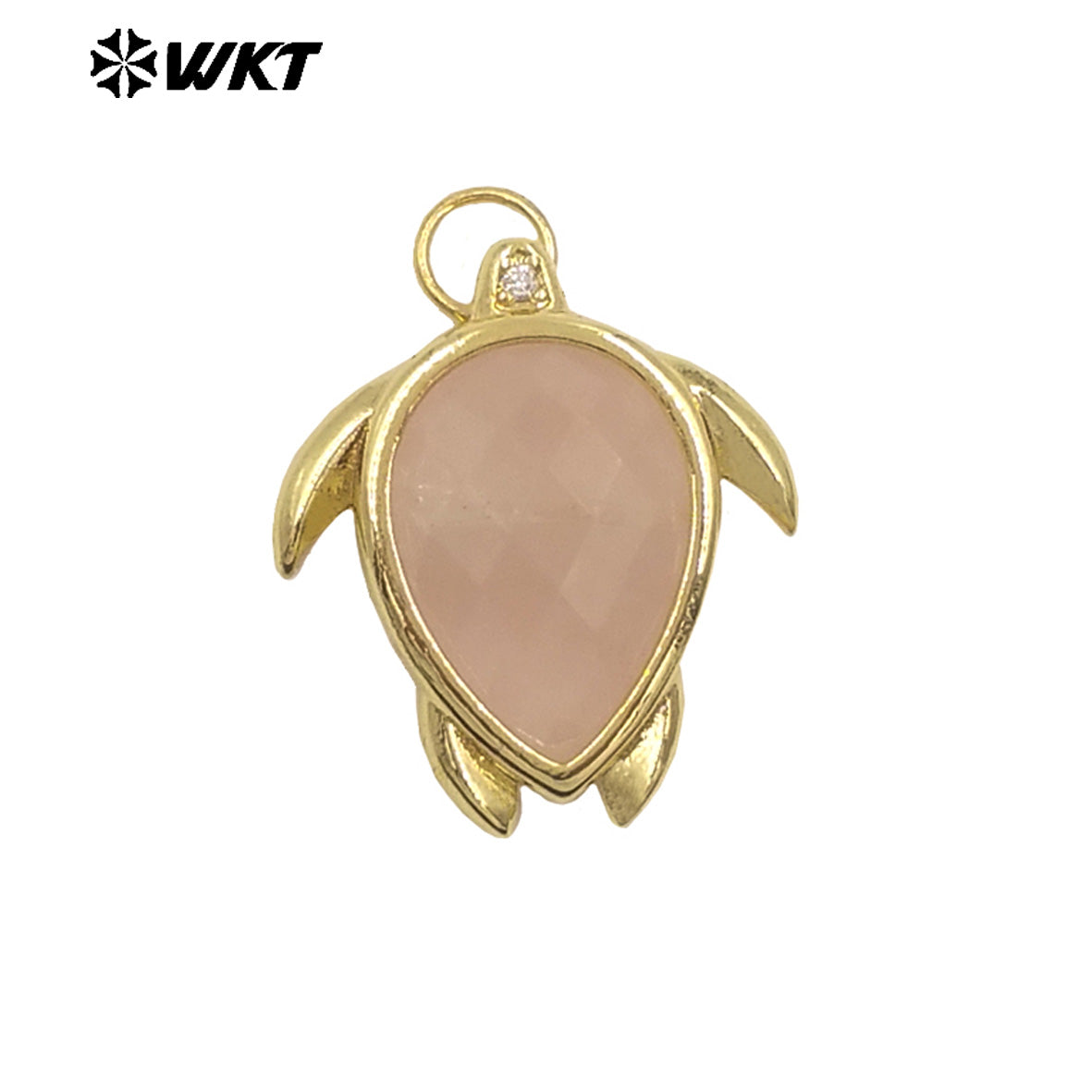 WT-P2015 Wholesale Exquisite Sea Turtles Shape Natural Gemstones Gold Plated Lovely Pendants For Ladies Jewelry Decoration