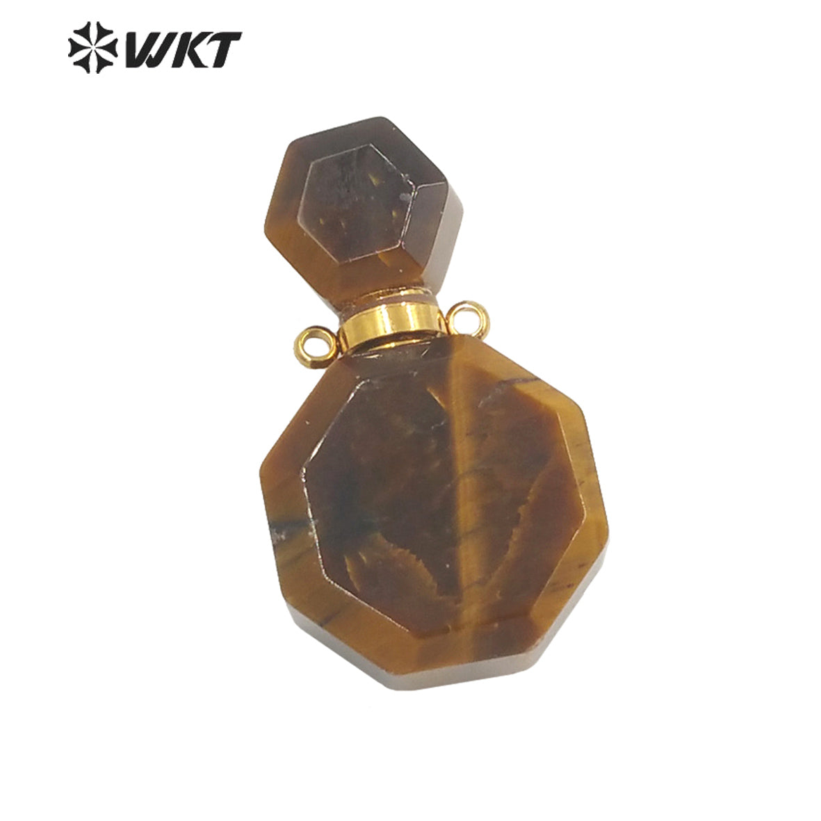 WT-P1759 WKT Hot Sale! Natural Stone Perfume Bottle Pendant Pink Quartz Amethyst Amazonite Pendant Jewelry Necklace Accessory