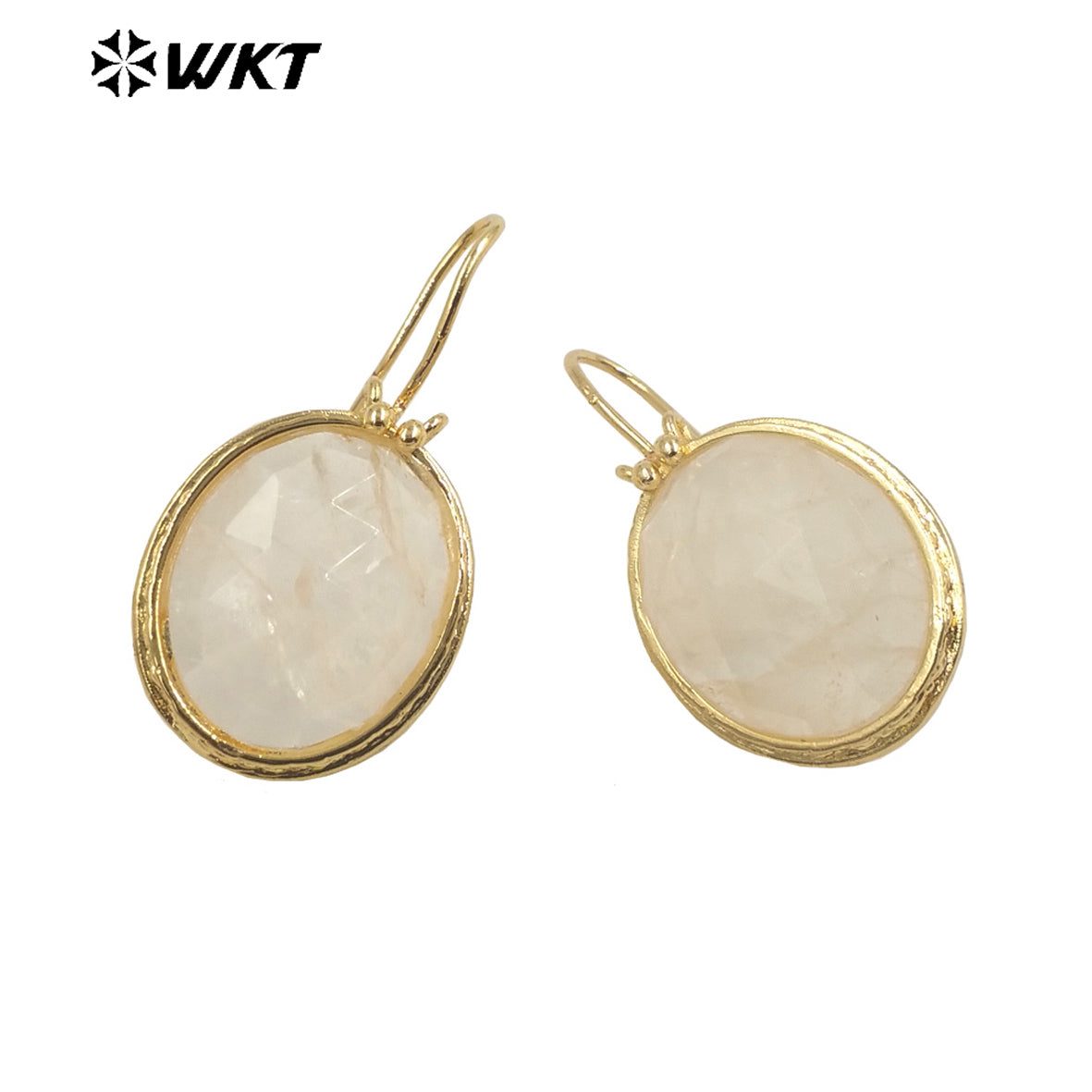WT-E728 Amazing Colorful Long Charming Pendant Earrings Women 18k Gold Birthday Amethyst Gemstone Earrings in Drop