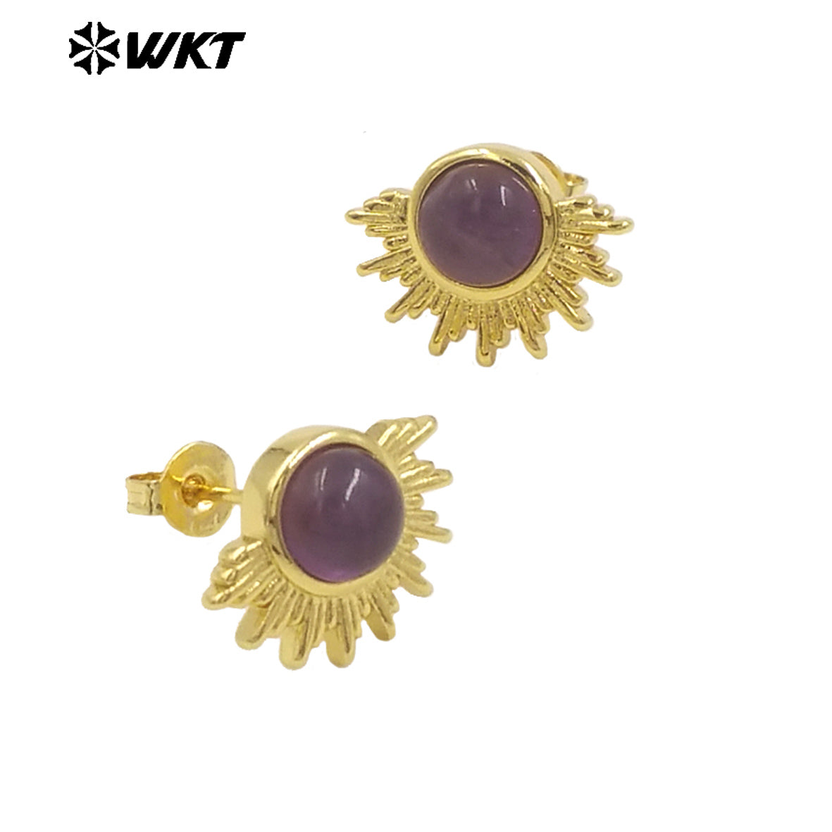 WT-E773 New Design Wholesale Natural Round Gemstone Multi-Colored Women's Earring Studs As Daily Jewelry and Birthday Gifts