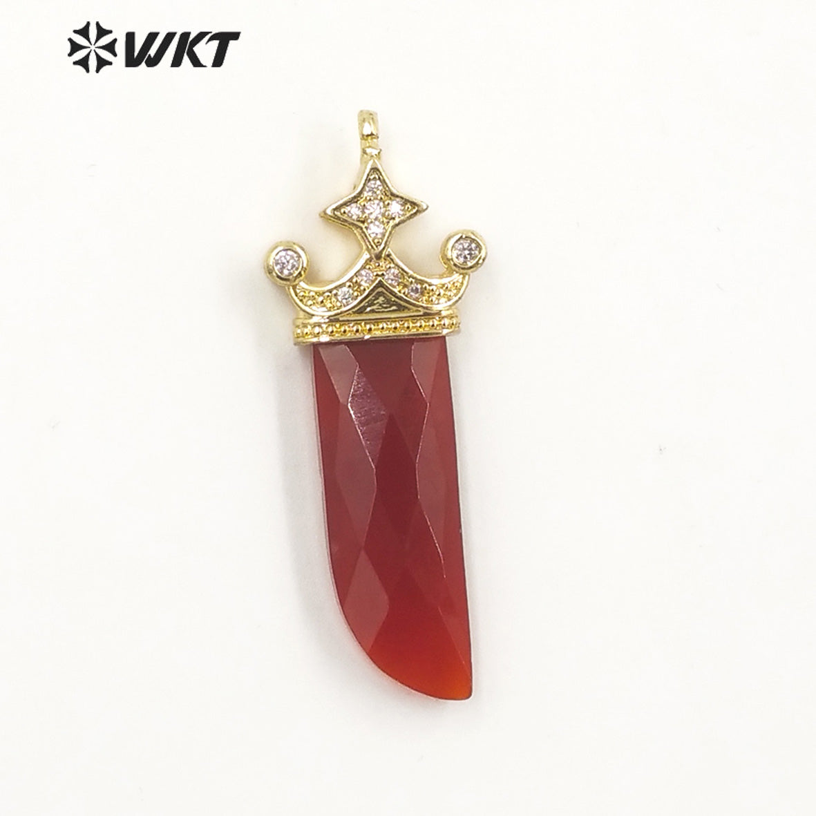 WT-MP263 Newest Vintage Style Charming Cubic Zircon Stone for Bracelet Design Knife Shaped Gemstone Pendant