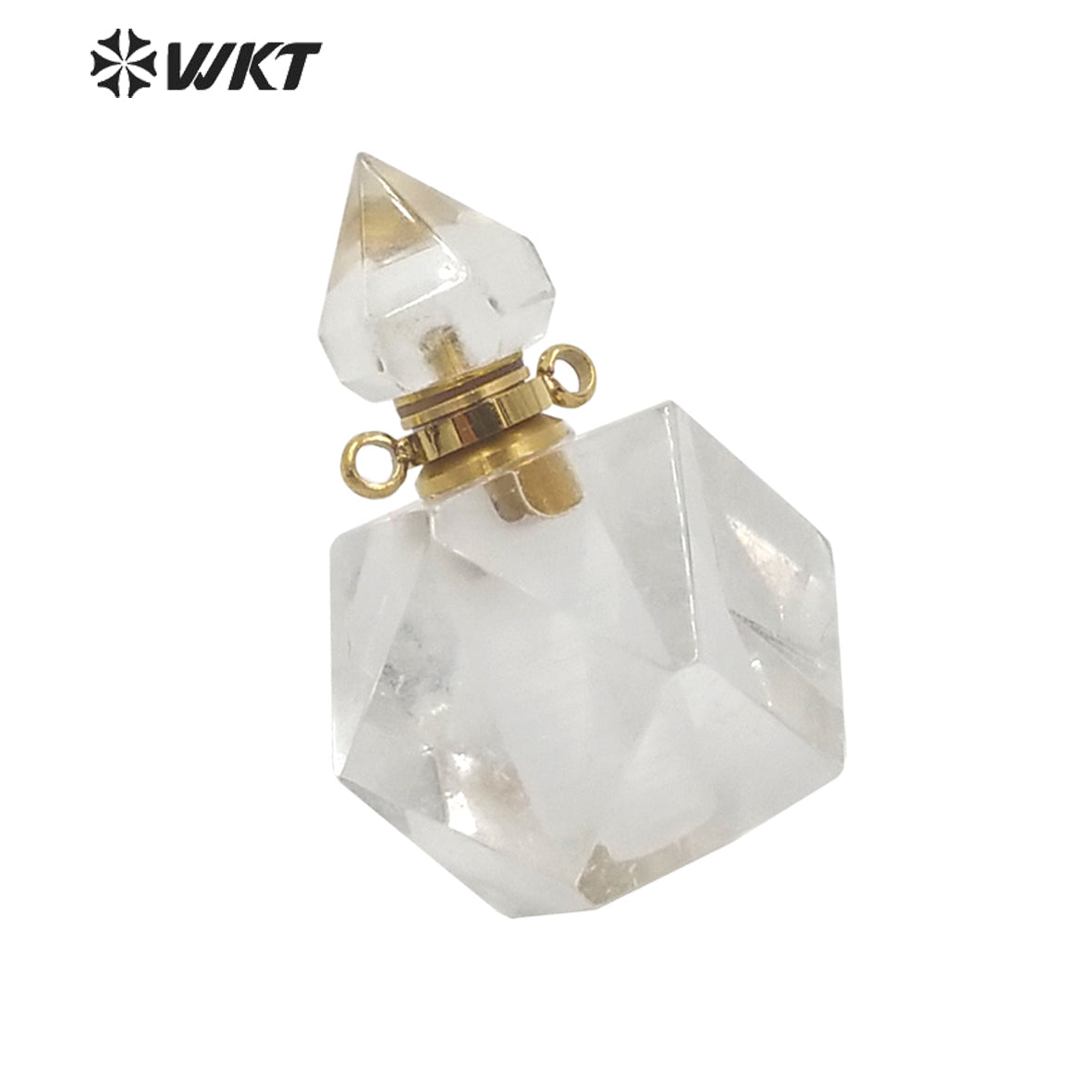 WT-P1658 Wholesale Faceted Natural Quartz Stone Perfume Bottle Pendant Fashion Lady Jewelry Necklace Stone Pendant for Perfume