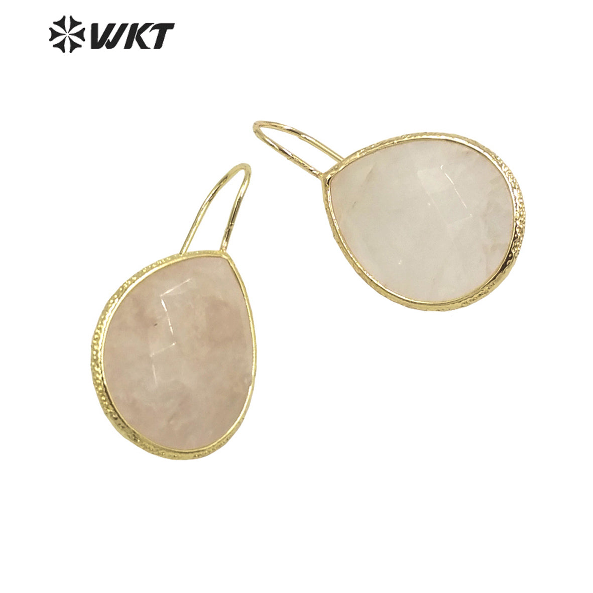 WT-E711 Amazing Newest Design Precious Natural Gemstone Waterdrop Earrings Fashion Gold Women Drop Hoop Earrings for Birthday