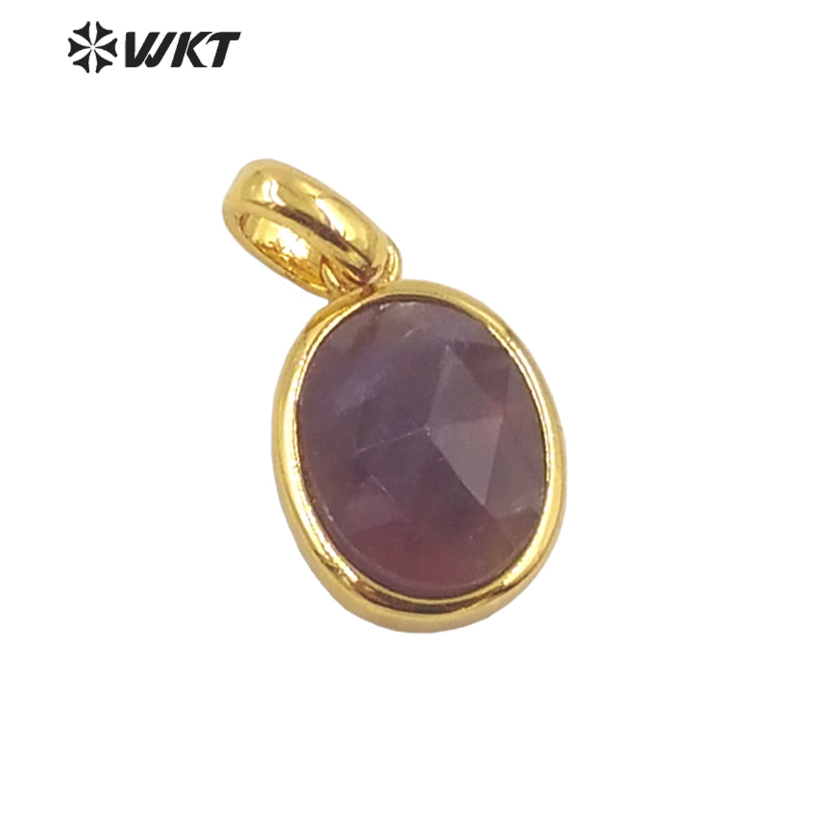 WT-P1839 Wholesale Fashion Oval Bezel Gemstone Small Pendants Natural Faceted Stone Pendants for Jewelry Necklace Making Charms