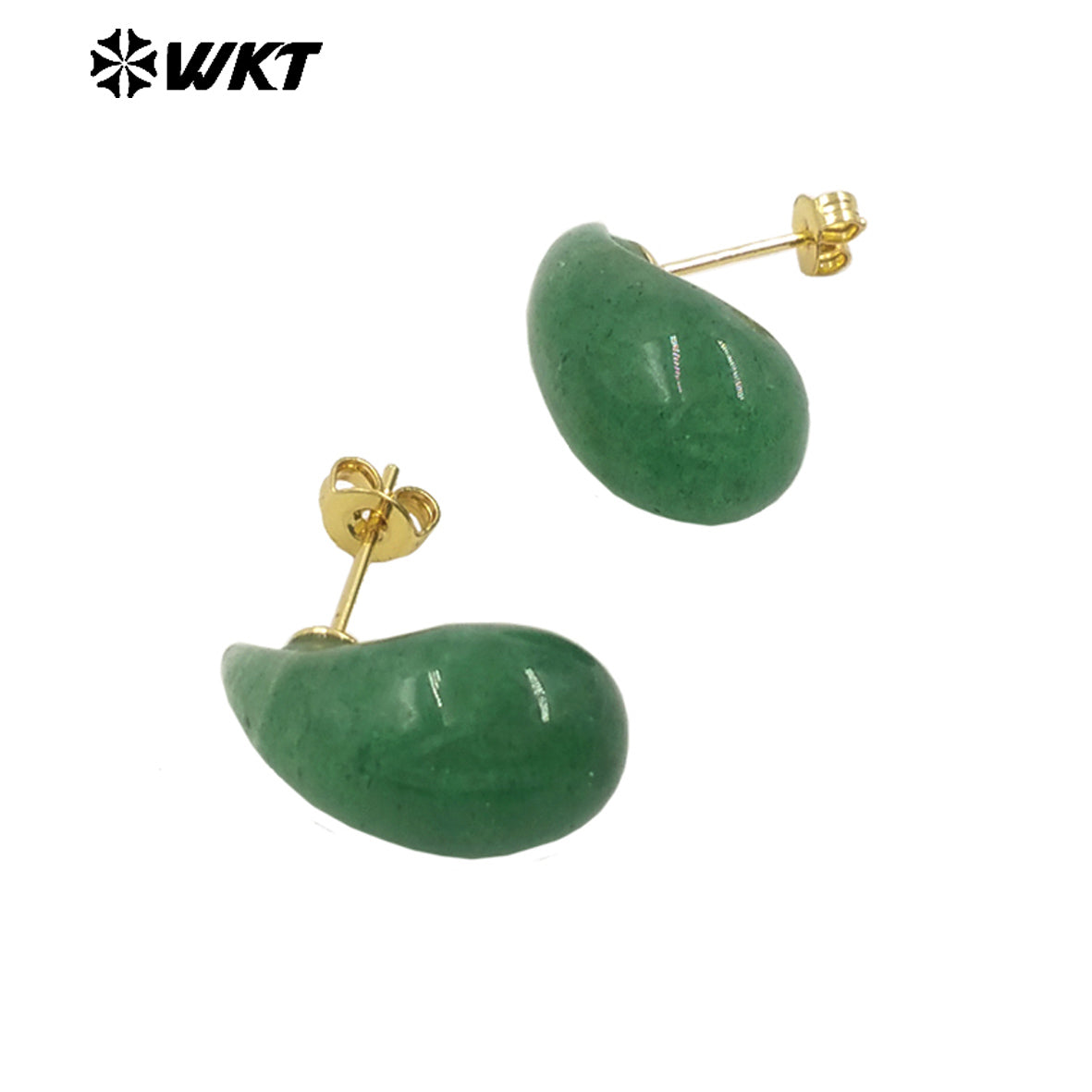 WT-E779 Wholesale Lovely Drop Beans Shape Colorful Blackobsidian Pink Crystal Quartz Stone Earring Drop Studs