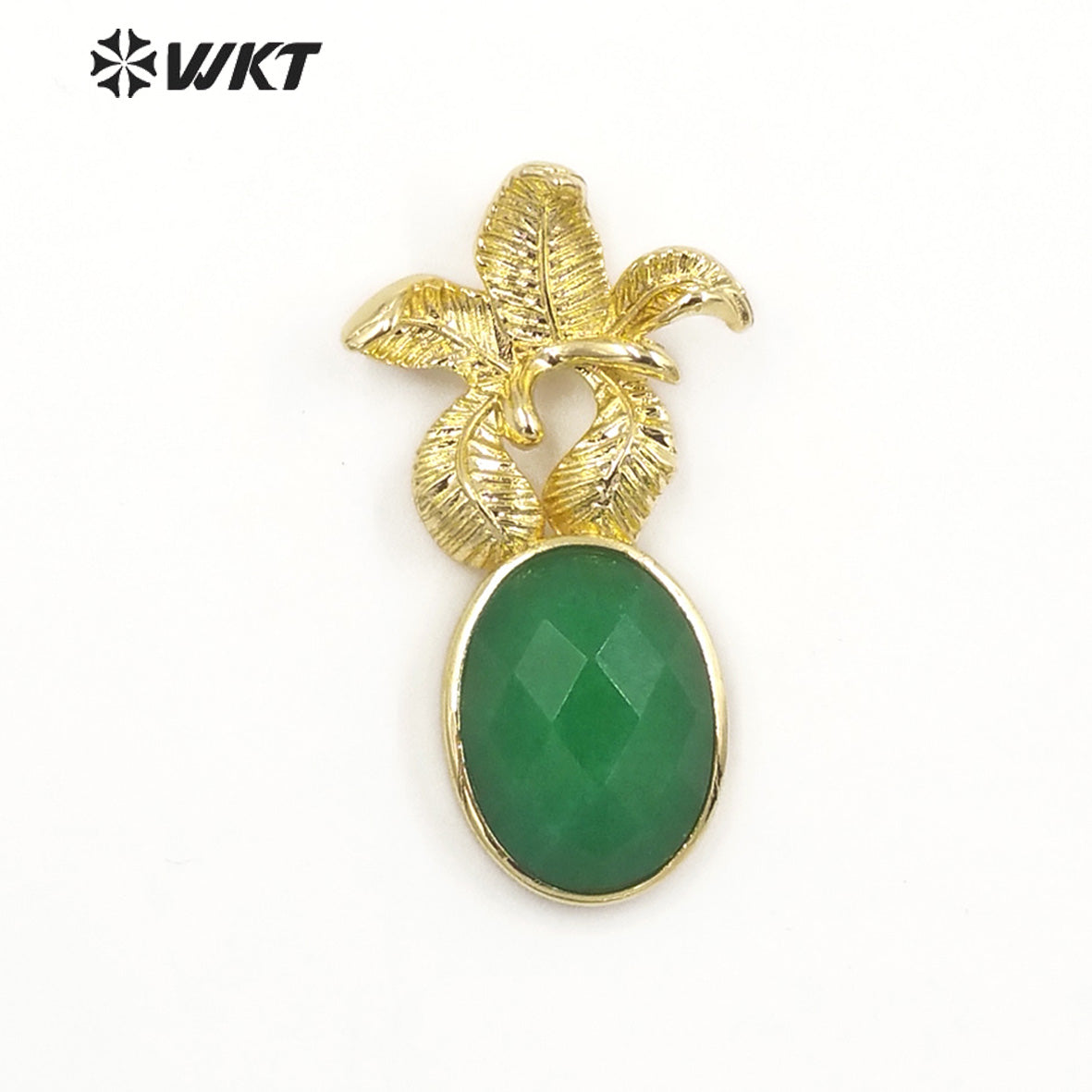 WT-P1923 Fashion Design Trendy New Precious Colorful Stone Flower Shaped Oval Amazonite Amethyst Gemstone Pendants