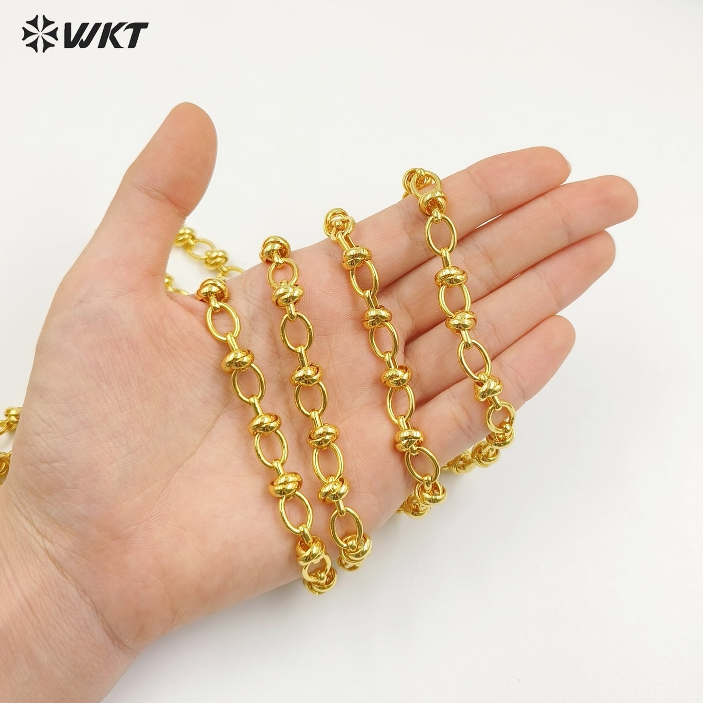 WT-BC238 Popular Sales Metal Gold Plated Chain Oval Shape Yellow Brass Link Accessories For Jewelry Handmade