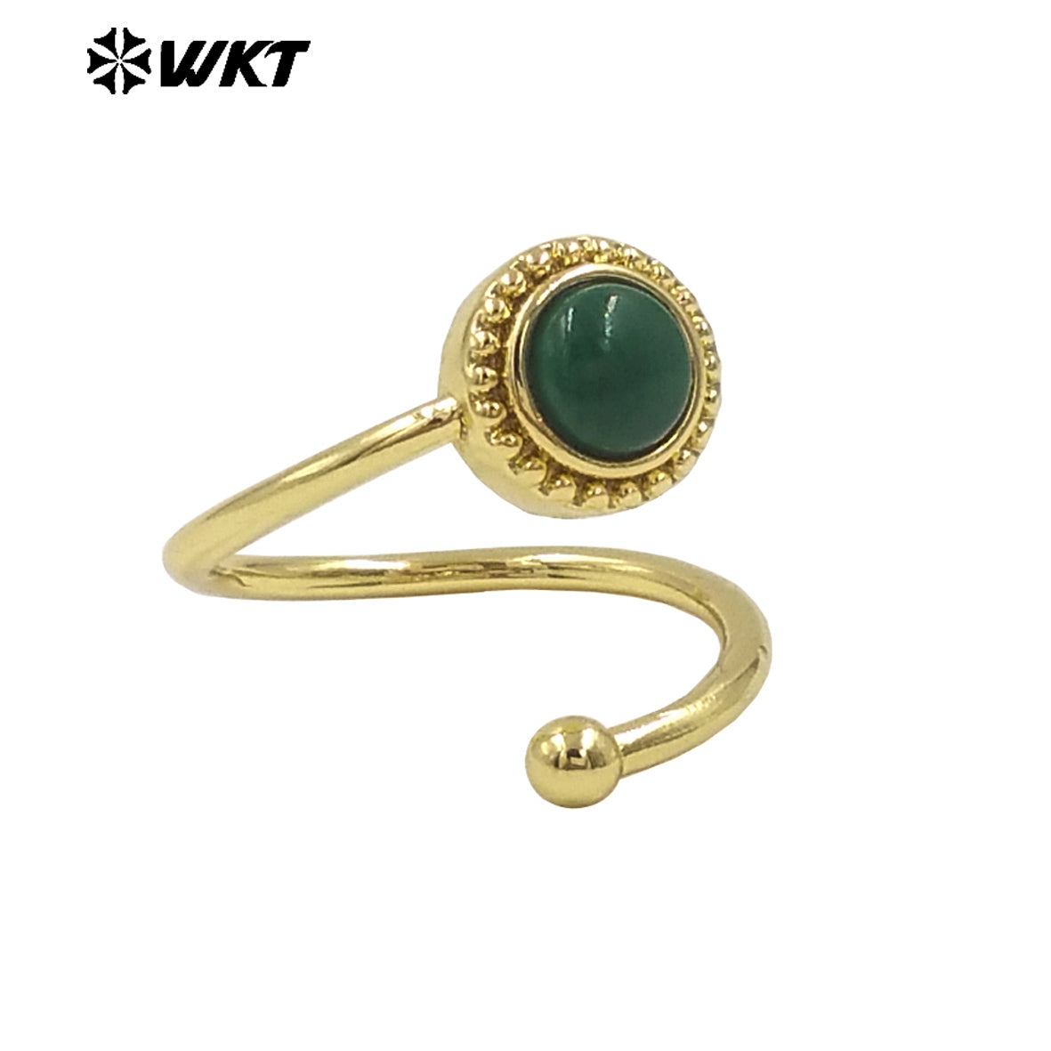 WT-R539 Newest Fashion Gold Plated Natural Gemstone Round Women Anniversary Birthday Gift Ring