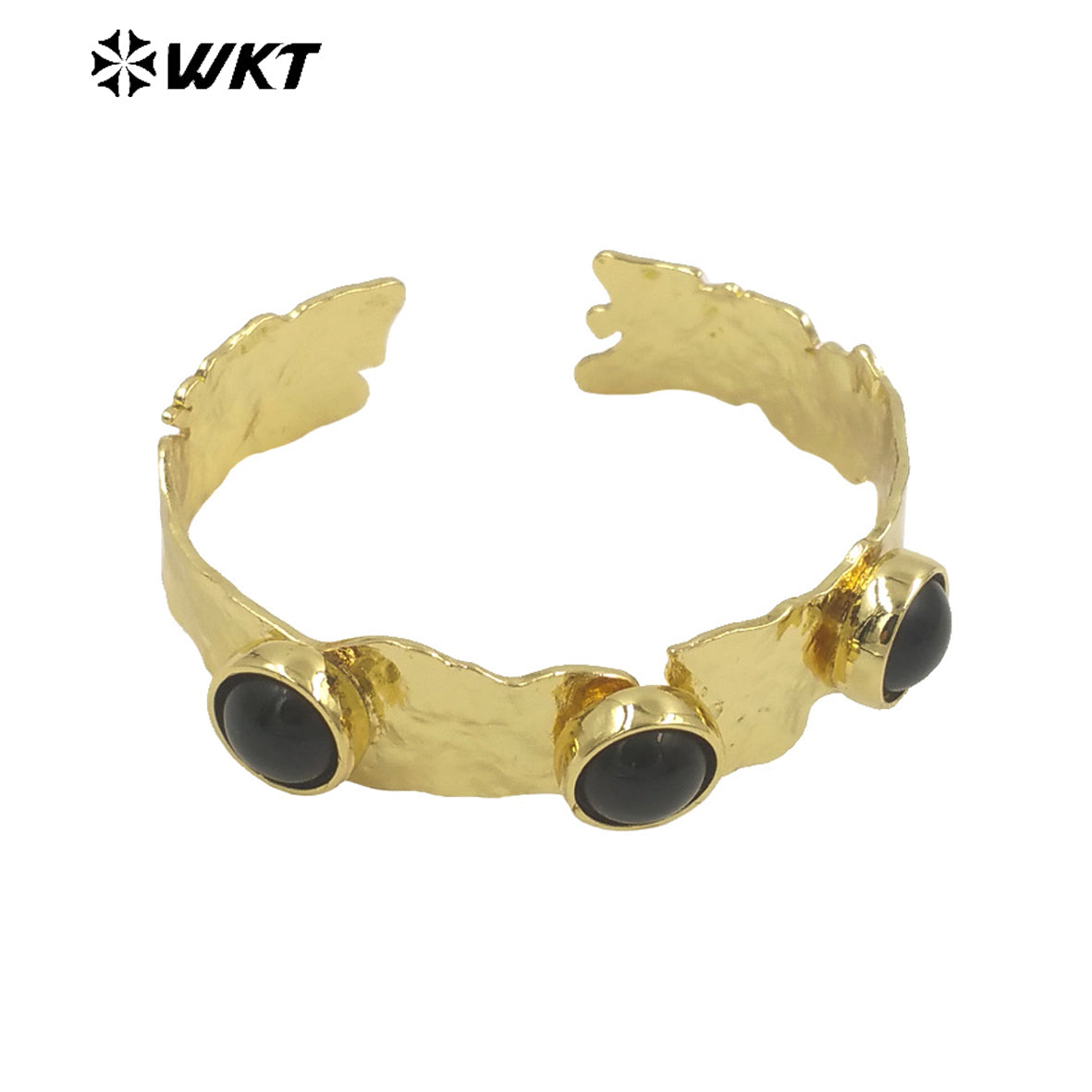 WT-B633 WKT New Handmade Lovely Trendy Gift for Women Lucky Bracelets C Shaped Natural Colorful Gemstone Opening Bracelets