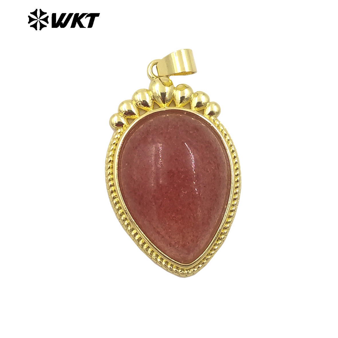 WT-P1972 Amazing WKT New Design High Polish Long Drop Stone Made Gold Bezel Setting Natural Amethyst Pendants for Necklace