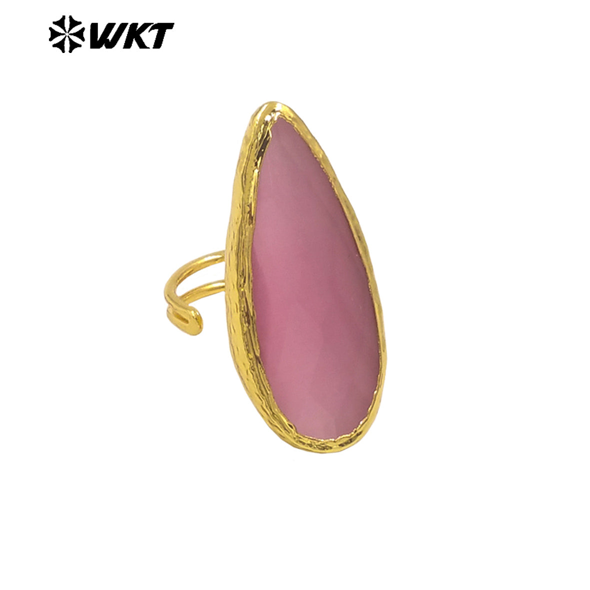 WT-R571 Beautiful Fashion Long Waterdrop Shape Gold Plated Colorful Cat Eye Stones Rings For Women Party Jewelry Accessory