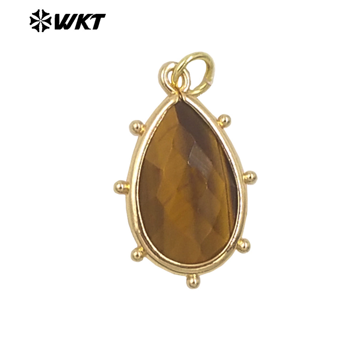 WT-P1974 Wholesale Fashion Tiny Gold Plated Teardrop Natural Faceted Precious Gemstone Lapis Attractive Eye Charms