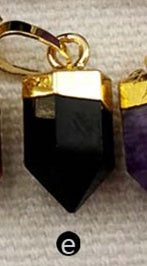 WT-P1279 WKT Wholesale Small Bullet Point Tiny Multi Gemstone Real Gold Silver Plated Natural Raw Stone Pendant