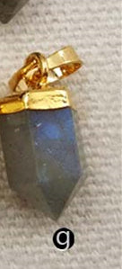 WT-P1279 WKT Wholesale Small Bullet Point Tiny Multi Gemstone Real Gold Silver Plated Natural Raw Stone Pendant