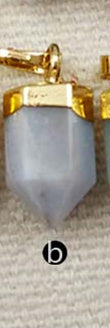 WT-P1279 WKT Wholesale Small Bullet Point Tiny Multi Gemstone Real Gold Silver Plated Natural Raw Stone Pendant