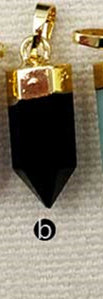 WT-P1277 WKT Wholesale Fashion Lovely Muti Colors Natural Gemstone Gold Silver Plated Bullet Point Stone Pendant