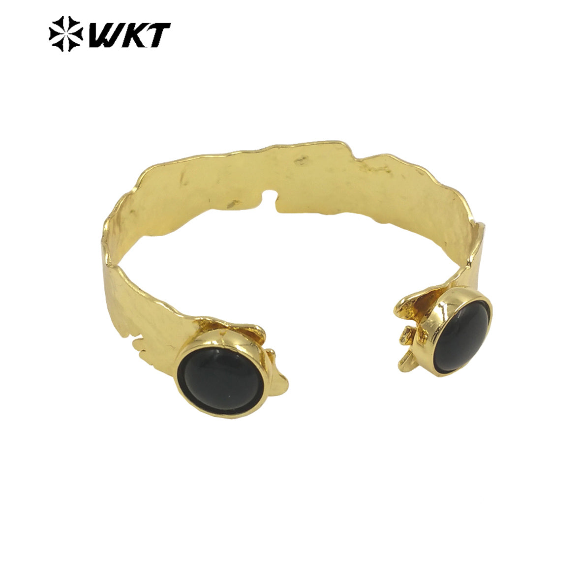 WT-B631 WKT New Handmade Lovely Trendy Gift for Women Lucky Bracelets C Shaped Natural Colorful Gemstone Opening Bracelets