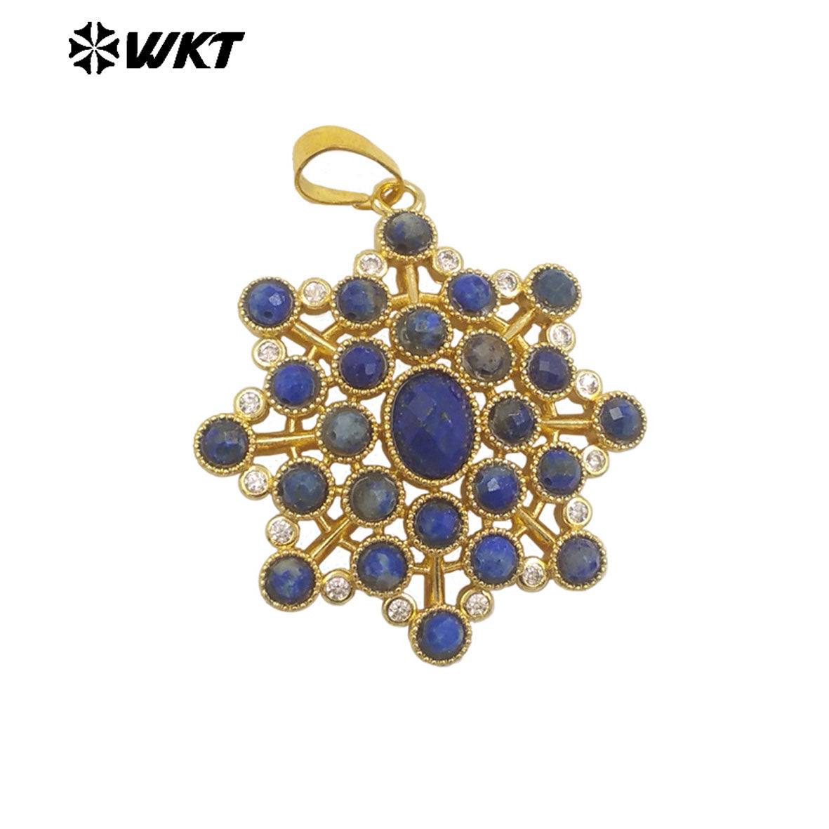 WT-P1977 WKT New Hand Make Multi Stone Setting Women Energy Amethyst Gemstone Flower Shape Jewelry Pendants
